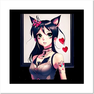 Cat girl Posters and Art